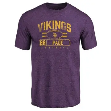 Men's Alan Page Minnesota Vikings Flanker Tri-Blend T-Shirt - Purple