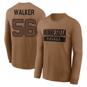 Men's Arden Walker Minnesota Vikings Brown 2023 Salute To Service Long Sleeve T-Shirt