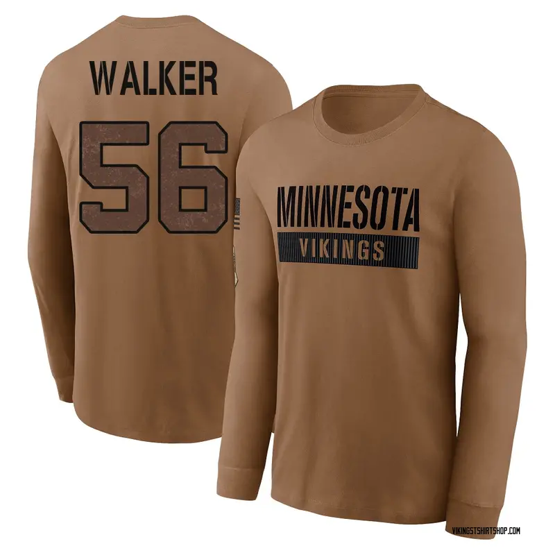 Men's Arden Walker Minnesota Vikings Brown 2023 Salute To Service Long Sleeve T-Shirt