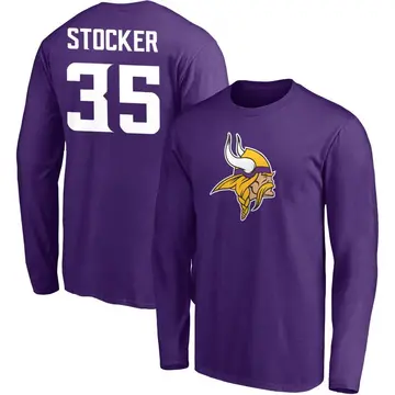 Men's Luke Stocker Minnesota Vikings Name & Number Logo Long Sleeve T-Shirt - Purple