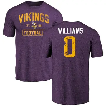 Men's Scooby Williams Minnesota Vikings Purple Distressed Name & Number Tri-Blend T-Shirt