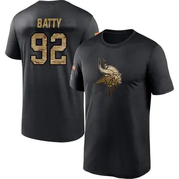 Men's Tyler Batty Minnesota Vikings Black 2020 Salute To Service Performance T-Shirt