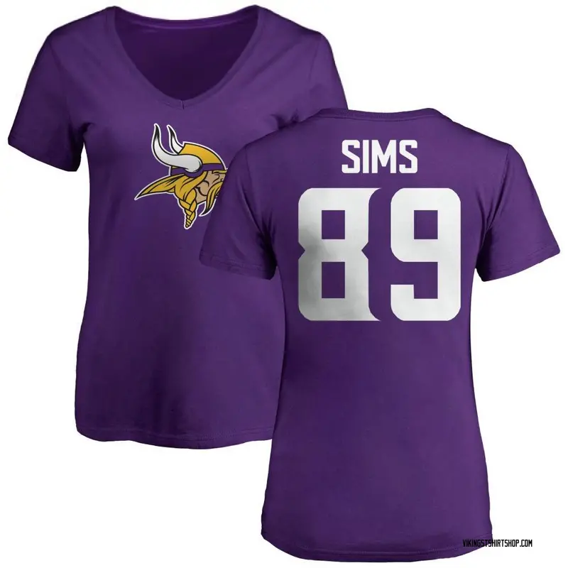 Women's Ben Sims Minnesota Vikings Name & Number Logo Slim Fit T-Shirt - Purple