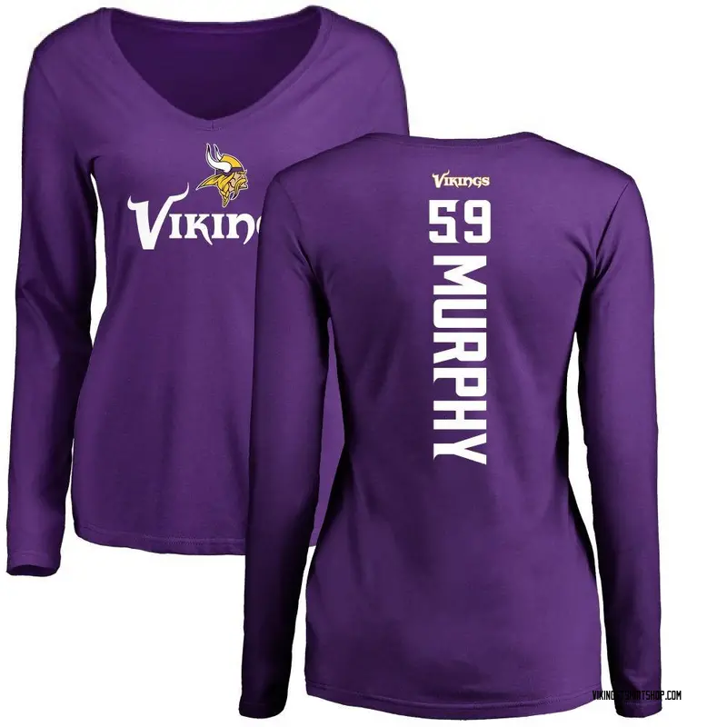Women's Gabriel Murphy Minnesota Vikings Backer Slim Fit Long Sleeve T-Shirt - Purple