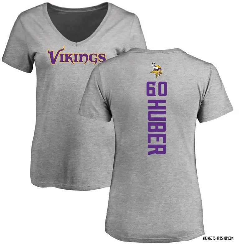 Women's Joe Huber Minnesota Vikings Backer V-Neck T-Shirt - Ash