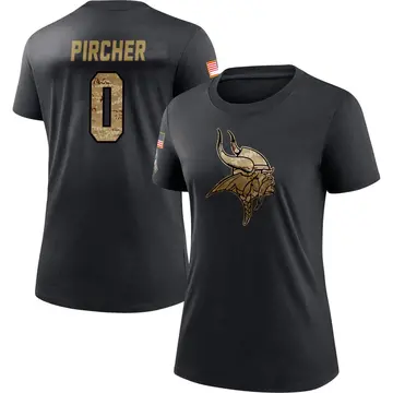 Women's Max Pircher Minnesota Vikings Black 2020 Salute To Service Performance T-Shirt