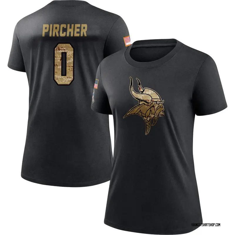 Women's Max Pircher Minnesota Vikings Black 2020 Salute To Service Performance T-Shirt