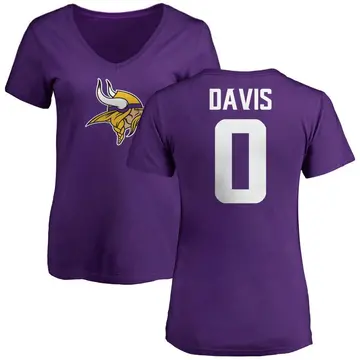 Women's Terrill Davis Minnesota Vikings Name & Number Logo Slim Fit T-Shirt - Purple