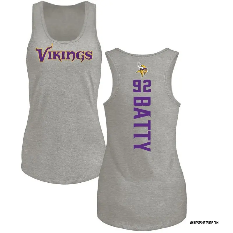Women's Tyler Batty Minnesota Vikings Backer Tri-Blend Tank Top - Ash
