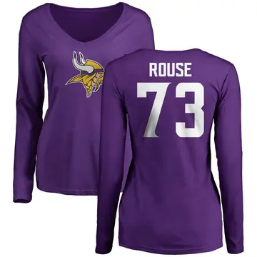 Women's Walter Rouse Minnesota Vikings Name & Number Logo Slim Fit Long Sleeve T-Shirt - Purple