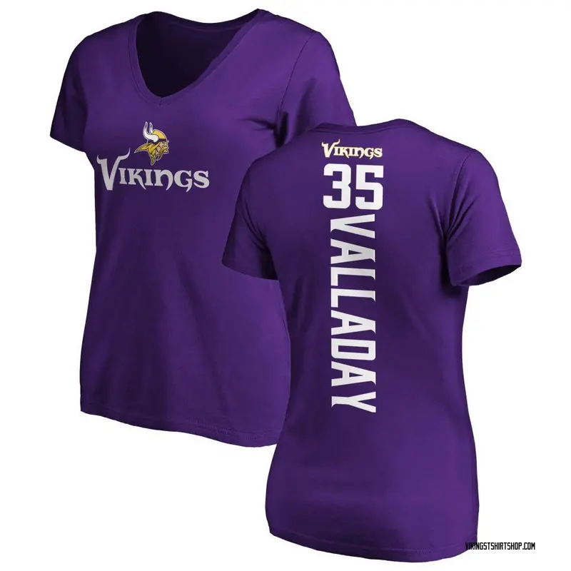 Women's Xazavian Valladay Minnesota Vikings Backer Slim Fit T-Shirt - Purple