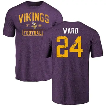 Youth Jay Ward Minnesota Vikings Purple Distressed Name & Number Tri-Blend T-Shirt