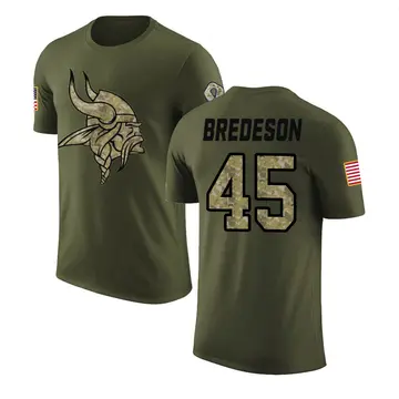 Youth Max Bredeson Minnesota Vikings Olive Salute to Service Legend T-Shirt