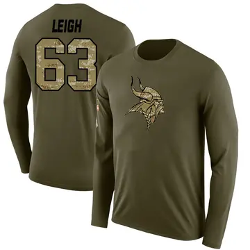 Youth Tristan Leigh Minnesota Vikings Salute to Service Sideline Olive Legend Long Sleeve T-Shirt